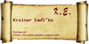 Kreiner Emőke névjegykártya