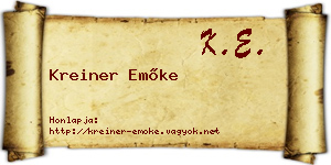 Kreiner Emőke névjegykártya